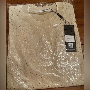 Galita Fashions Beige Studded Crewneck Top, USA